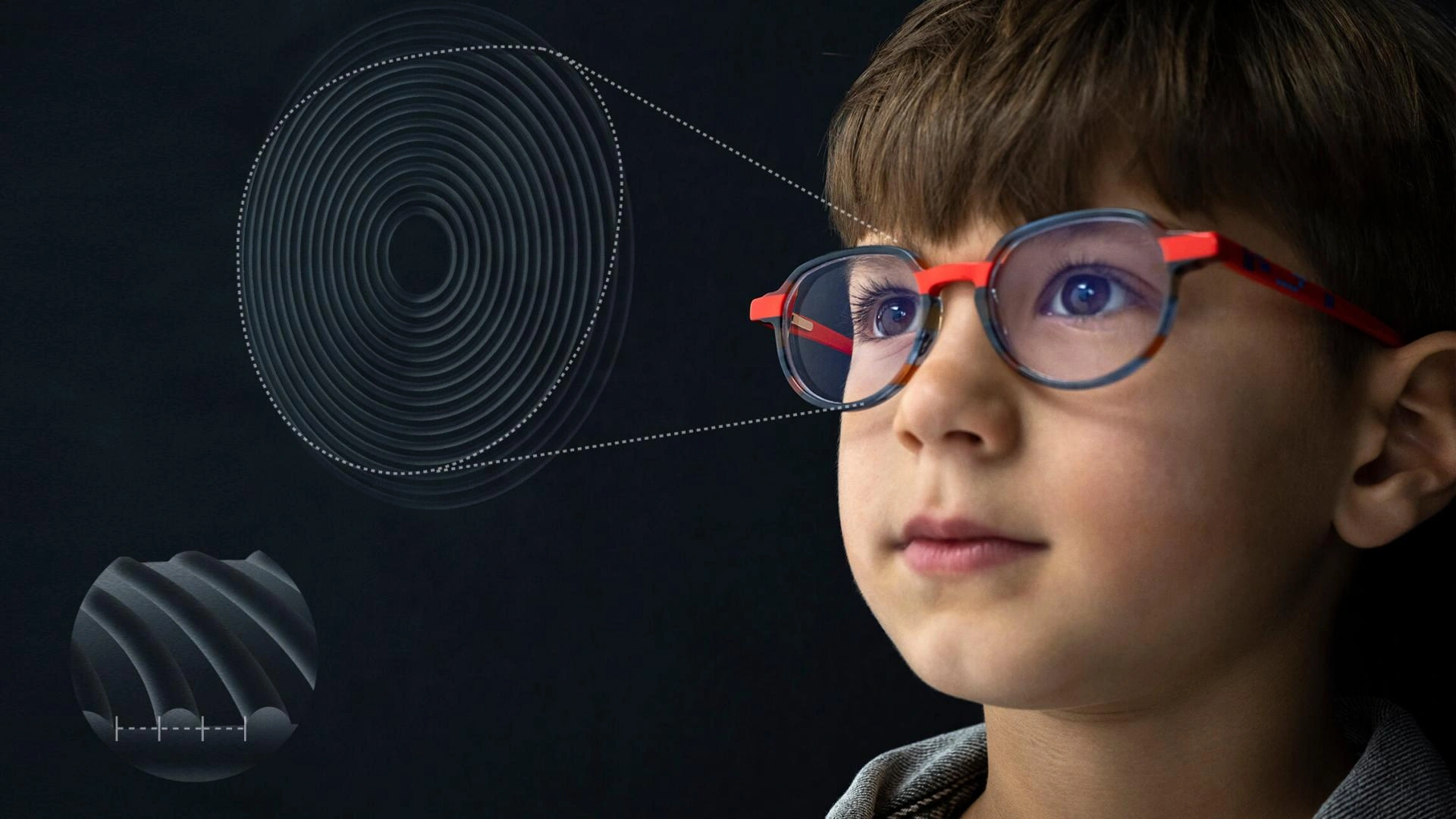 CHildren wearing special myopia glasses